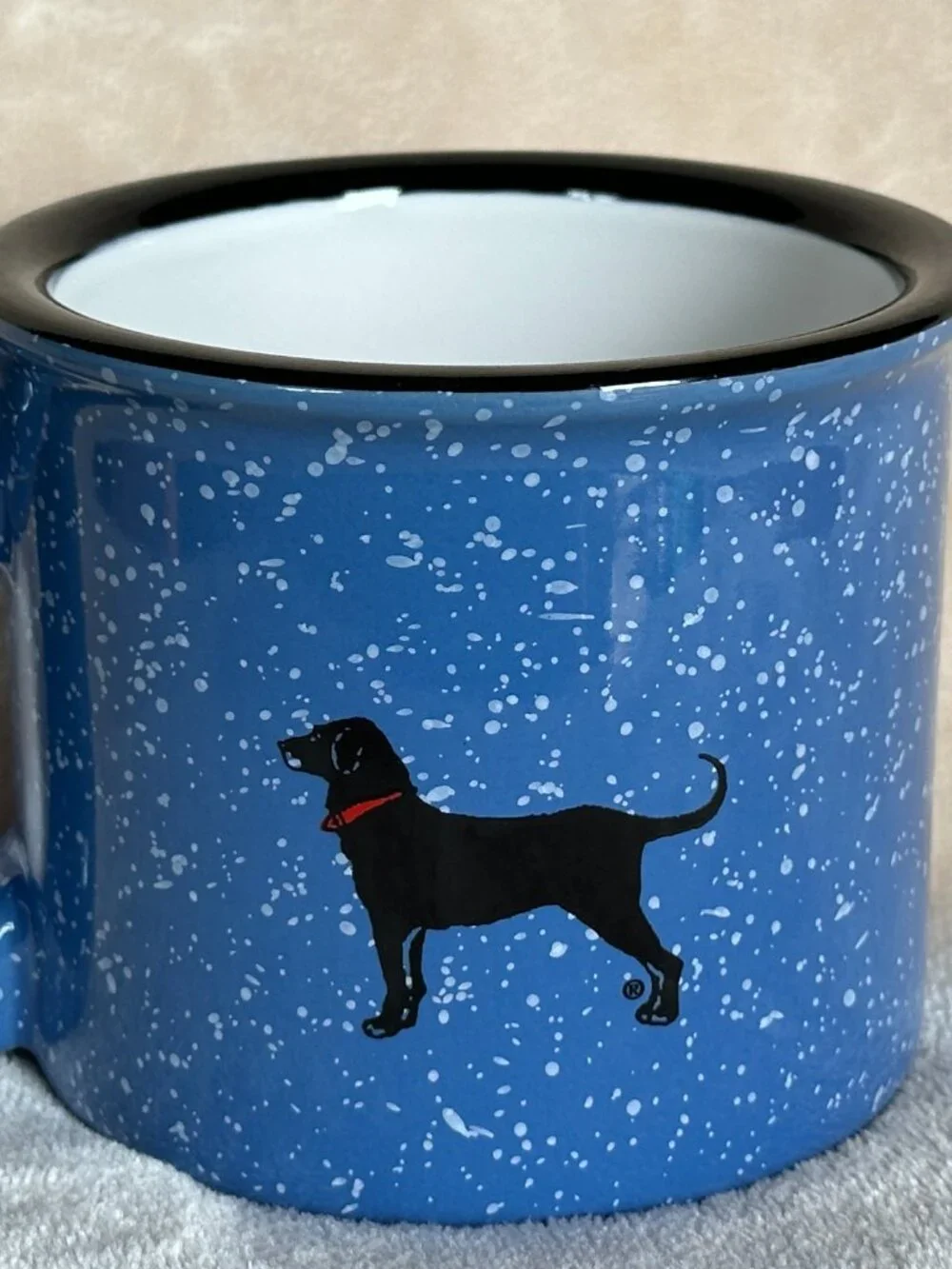 The Black Dog Tavern Campfire Mug Martha''s Vineyard Speckled Blue 12 oz EUC